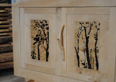 Buffet n°0 Erable/Marquetterie de paille